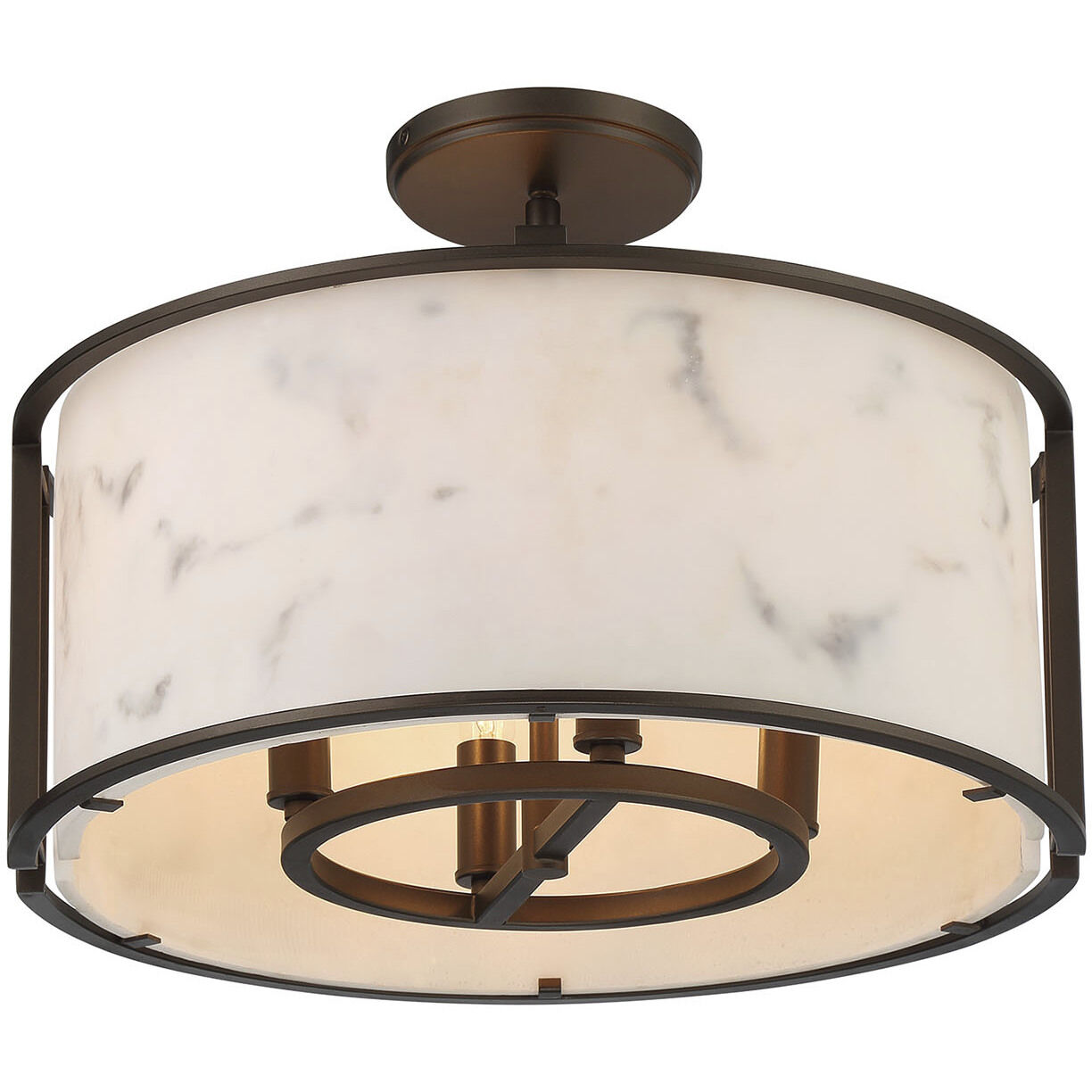Buchanan 4 Light Hellenic Bronze Semi Flush Mount Ceiling Light